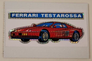 FERRARI TESTAROSSA Hot Rod SPORTS CAR 1980's Prism VENDING MACHINE STICKER CARD - Picture 1 of 3