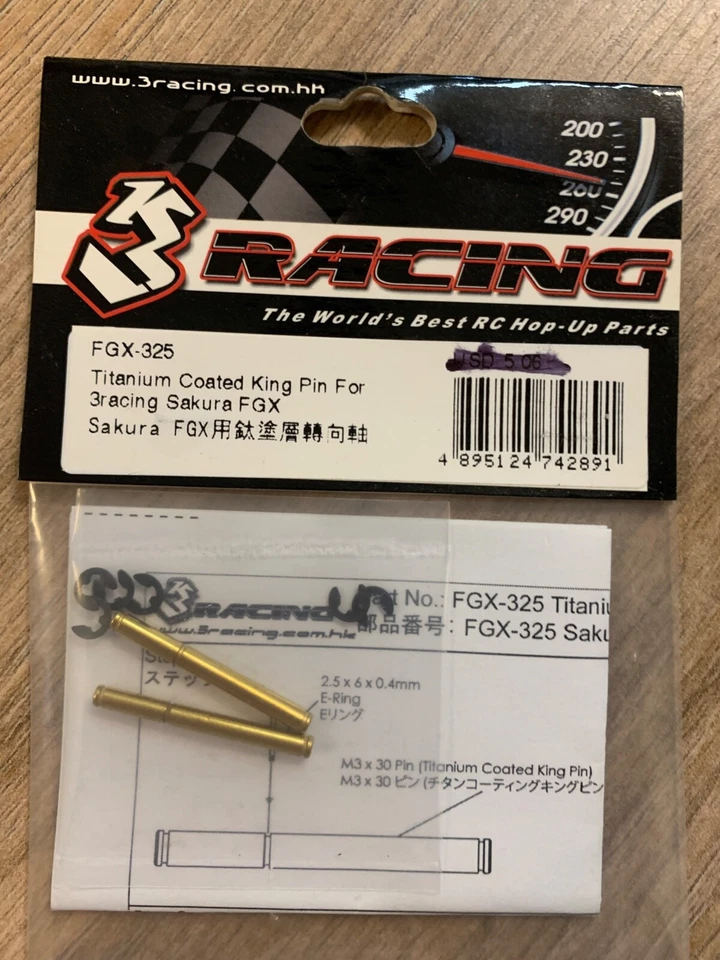 3Racing FGX Titanium Coated King Pin set for F113-305 - Image 1 of 1