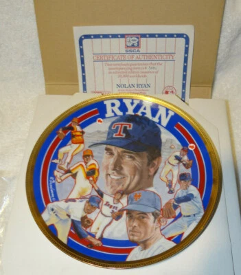 1993 NOLAN RYAN "Farewell" Collectible Gold Edition Plate TEXAS RANGERS MLB COA - Image 1 of 4