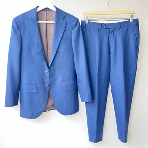 Traje Supply Azul Lacio Blazer/Brescia 26" Pantalón Lana Italiana Traje Conjunto, Talla - Imagen 1 de 18
