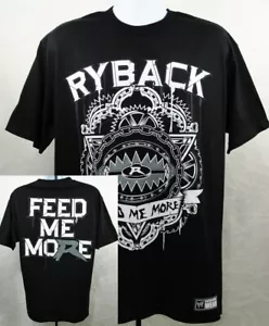 Autentica maglietta nera da uomo WW Wear Ryback Feed Me More Wrestling taglia L Large - Foto 1 di 6