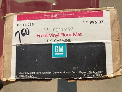 Chevrolet Chevy Impala Firebird Nova 1978 78 NOS GM Carmine alfombrilla delantera B Foto 1 de 4
