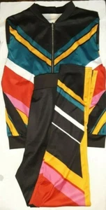 WOMENS 2 PIECE ATHLETIC ACTIVEWEAR JUMPSUIT SET MULTICOLOR SMALL unsealed - Picture 1 of 6