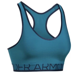 Under Armour Medium Impact Wordmark Sport BH blau mit navy Gr. XS S - Bild 1 von 9
