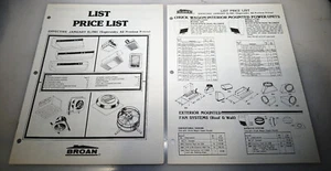 Vintage Broan Mfg. Co. Preisliste 15. Januar 1981 - Bild 1 von 4