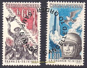 EBS Czechoslovakia 1961 - Yuri Gagarin in Prague - Michel 1280-1281 - CTO