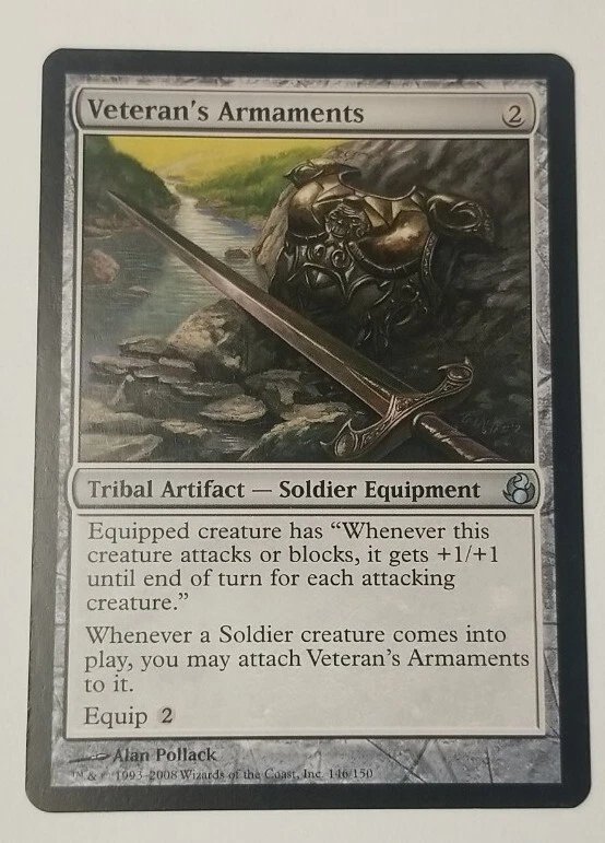MTG 1x Veteran's Armaments, MP, Morningtide, Soldier Tribal Equipment Commander - Image 1 of 1
