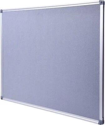 Dexboard Aluminum Framed Wall-Mounted 48" x 36" Fabric Bulletin Board - Gray - Image 1 of 4