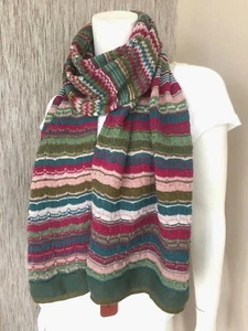 MISSONI MULTI STRIPE & ZIGZAG SCARF MADE IN ITALY BNWT - Picture 1 of 8