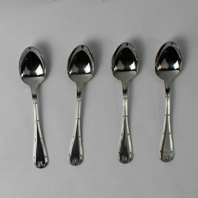 Set of 4 Towle Hotel Stainless Steel Ribbon Edge Teaspoons - Image 1 of 4