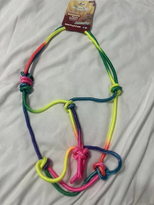 Tough 1 Rainbow Color Fully Adjustable Miniature Horse Size Halter MWT 50-1020M - Image 1 of 4