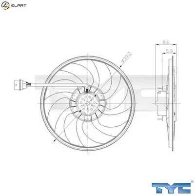 FAN ENGINE COOLING 837-0037 FOR SKODA ROOMSTER/Praktik FABIA/II/Combi PRAKTIK - Image 1 of 4