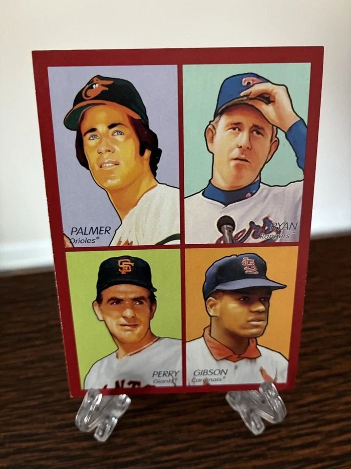 UD Goudey 2009 4 en 1 rojo #35-28 Jim Palmer Nolan Ryan Gaylord Perry Bob Gibson Foto 1 de 2