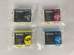 Genuine Epson Ink Cartridges 127 Black 126 Cyan Yellow Magenta BB 5/21 - Picture 1 of 2