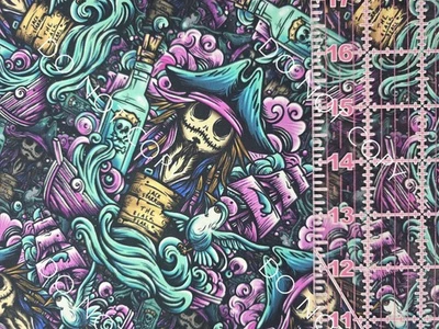 Custom 100% Cotton Woven Fabric Captain Jack Sparrow Pirate By the 1/4 Yard 9x56 - Image 1 of 2