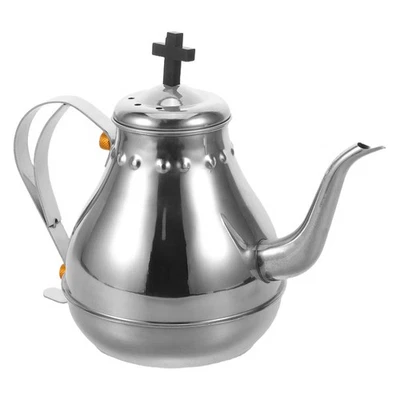  Teiera Acciaio Inox Caffettiera D'argento Bollitore Per Il Tè Inossidabile - Immagine 1 di 4