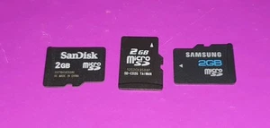 X3 Micro SD Card 2GB Joblot - For Camera Phone Laptop Memory 2 GB SanDisk - Zdjęcie 1 z 3