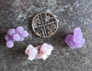 SET OF 3 RARE GRAPE AGATE (4.6 grams) NATURAL CRYSTALS (TINY) (B6) 'INTUITION' - Picture 1 of 4