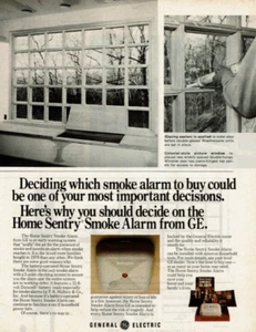 1977 Vintage Print Ad General Electric GE Home Sentry Smoke Alarm Fire Safety - Picture 1 of 2