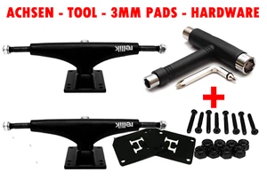 SKATEBOARD ACHSEN SET RELLIK SKATE TRUCKS 5.0 + TOOL PADS & HARDWARE 7.5 - 8.00" - Bild 1 von 5