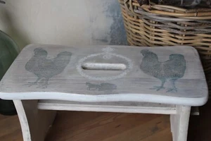 Hocker Fußbank Schemmel Bank Bänkchen Tritt Fußtritt shabby Handarbeit - Bild 1 von 6