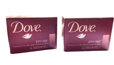 Paquete de 2 jabones en barra Dove Pro Age hidratantes para piel aceite de oliva belleza descontinuada Foto 1 de 4