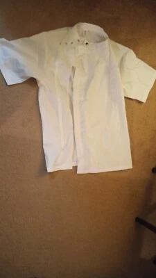 Chaqueta de Barbero Betty Dain Clásica 889 3X Blanca Nueva en Embalaje Foto 1 de 3