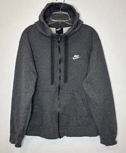 Nike Full Zip Hooded Jacket Men’s Size L Gray Cotton Hoodie w/Pockets - Picture 1 of 10