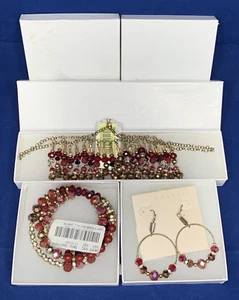 Fashion Jewlery Set Beaded Earring Necklace Bracelet Miriam M. Haskell Dillard's - Picture 1 of 14
