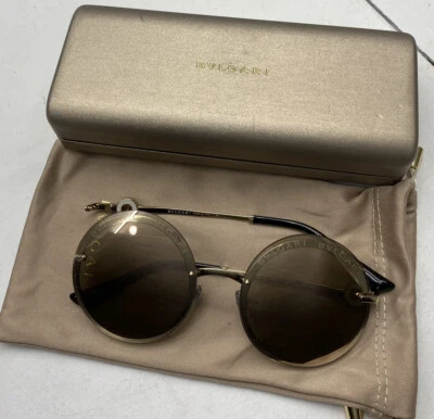 Gafas de sol Bvlgari 6149-B 278/4Z 56•18 140 doradas pálidas lentes espejadas transparentes nuevas * Foto 1 de 4