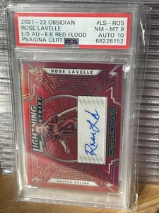 PSA 8 Auto 10 Obsidian Rose Lavelle Red Flood Lightning Strike Auto #/8 Pop 1 - Picture 1 of 3