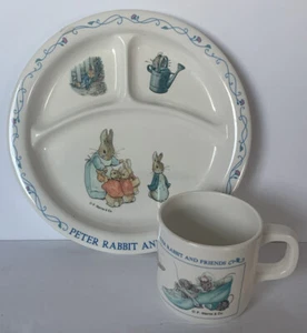 Eden Vintage Beatrix Potter Peter Rabbit and Friends 2 Piece Melamine Dish Set - Picture 1 of 9