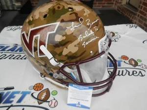 Frank Beamer signed Virginia Tech VT Hokies CAMO helmet SalutetoService BAS COA - Picture 1 of 2
