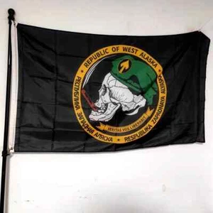Bandera de poliéster con diseño de calavera del oeste de Alaska 90x150 cm interior exterior - Imagen 1 de 6