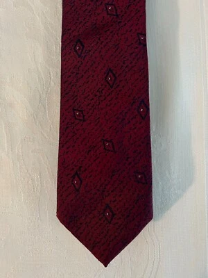 Corbata Hombre Vintage Botánica 500 Borgoña, Blanco y Negro (A52T) Foto 1 de 4