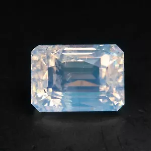 Faszinierend! 2,76 ct Blauer Mondstein Smaragdschliff Natürlicher Gelblich Blau Edelstein Indien - Bild 1 von 6
