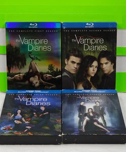 THE VAMPIRE DIARIES SEASON 1-4 FIRST SECOND THIRD FOURTH WITH SLIPCOVERS BLU RAY - Picture 1 of 17