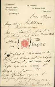 K. A. Smyrk - Smyrk & Nield Pharmacy - Autograph Letter Signed and Photos - Picture 1 of 3