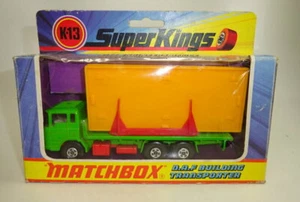 Matchbox Superking K-13 DAF Building Transporter gelbgrün d'rote Bpl. in Box - Picture 1 of 8