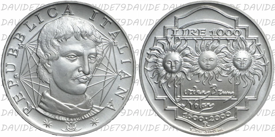 03760] REPUBBLICA ITALIANA - 1000 LIRE ANNO 2000 - GIORDANO BRUNO - FDC