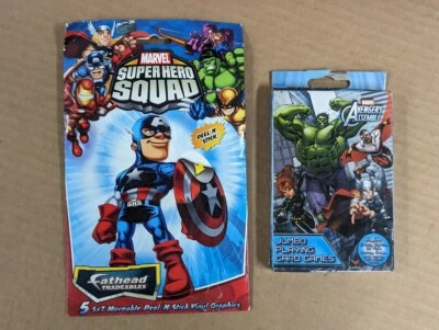 2011 Marvel Super Hero Squad Fathead Tradeables Pacote 5"x7" Vinil + Cartões NOVO! - Imagem 1 de 2