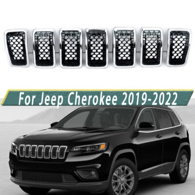 For 2019-2022 Jeep Cherokee Front Bumper Upper Grille Inserts Honeycomb Grill - Изображение 1 из 4