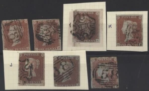 GB 1841 1d Pfennig rot imperf x 7, gebraucht - Bild 1 von 1