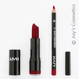 2 NYX Redondo Pintalabios 569 Nieve Blanca + Delgado Lápiz de Labios 817 Hot - Imagen 1 de 2