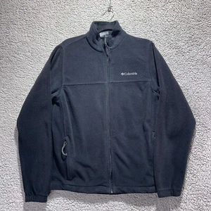 Columbia Fleece Jacket Size M Black Full Zip Soft Warm Lightweight Outdoor Layer - Picture 1 of 8