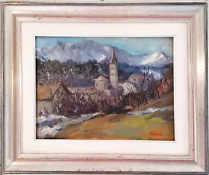 The Grand'Hoche by Claudio Fassio 1982 oil painting 40x30 framed picture - Picture 1 of 6