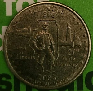 USA Illinois State Quarter 2003-P Silver Toned  - Picture 1 of 10