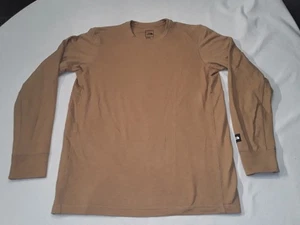 North Face long sleeve t-shirt Brown Medium Large Back Logo Hit - Picture 1 of 7