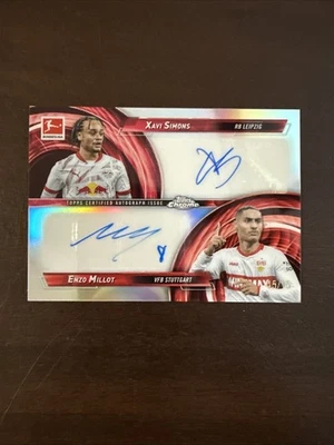 2024-25 Topps Chrome Bundesliga Xavi Simons/ Enzo Millot Dual Auto 45/75 #DA-SM - Image 1 of 4