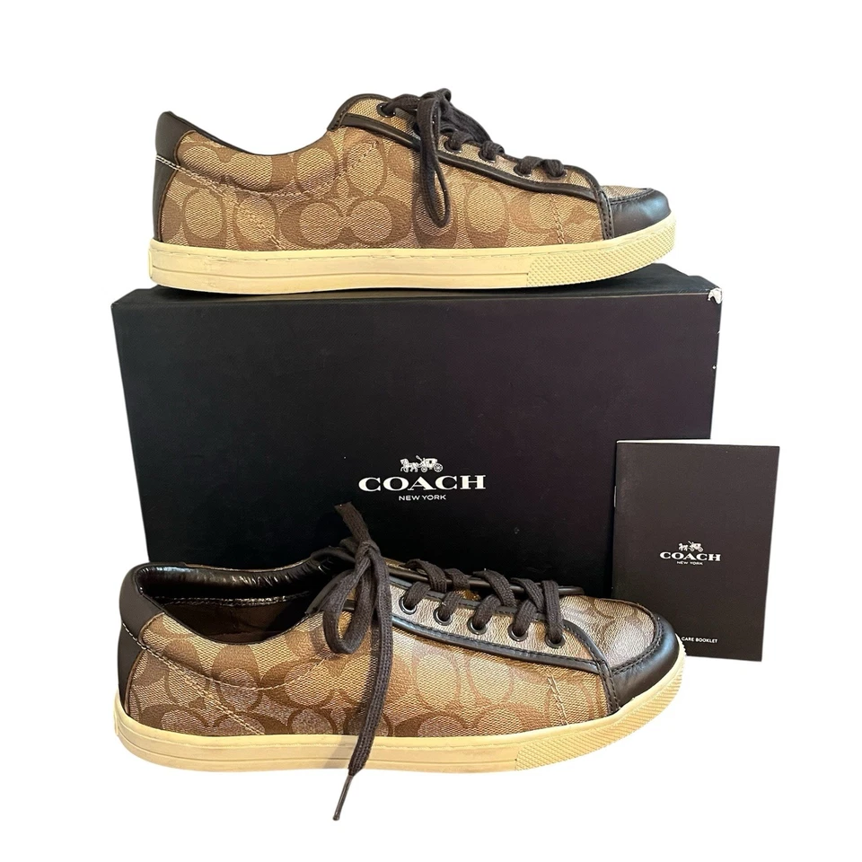 Coach Womens 11 11M Low Top Signature Canvas Shoes Sneakers EUC with Orig Box - Image 1 of 4